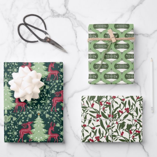 Weihnachts-Folklorekünstlerin, Ornamente, Mistleto Geschenkpapier Set (Vorderseite)