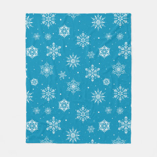 Weihnachts-Folkloreschenschneeflocken IceBlue Flee Fleecedecke