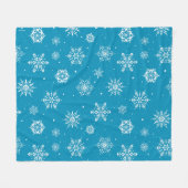Weihnachts-Folkloreschenschneeflocken IceBlue Flee Fleecedecke (Vorderseite (Horizontal))