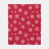 Weihnachts-Folkloreschenschneeflocken Rotes Vlies- Fleecedecke (Vorderseite)