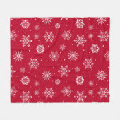 Weihnachts-Folkloreschenschneeflocken Rotes Vlies- Fleecedecke (Vorderseite (Horizontal))