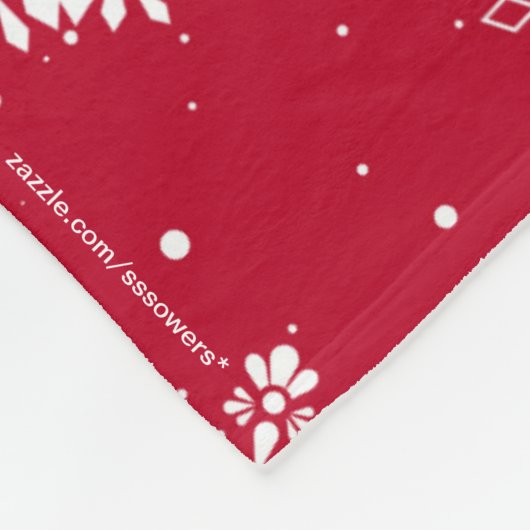 Weihnachts-Folkloreschenschneeflocken Rotes Vlies- Fleecedecke (Ecke)