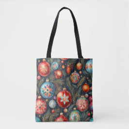 Weihnachts-Folksy-Blumendekor Tasche