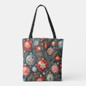 Weihnachts-Folksy-Blumendekor Tasche (Rückseite)