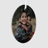 Weihnachts-Foto 2021 Ornament (Vorderseite)