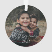 Weihnachts-Foto 2021 Ornament (Rückseite)