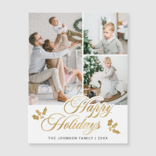 Weihnachts FOTO 3 Feiertage Gruß Magnetkarte