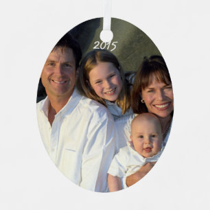 Weihnachts-Foto Aged Damask Ornament Aus Metall