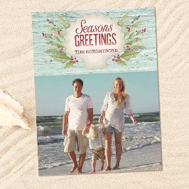 Weihnachts-Foto an der Küste Postkarte