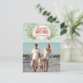 Weihnachts-Foto an der Küste Postkarte (Stehend Vorderseite)