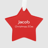 Weihnachts-Foto an der Roten Grenze Ornament (Rückseite)