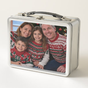 Weihnachts-Foto anpassen Metall Brotdose