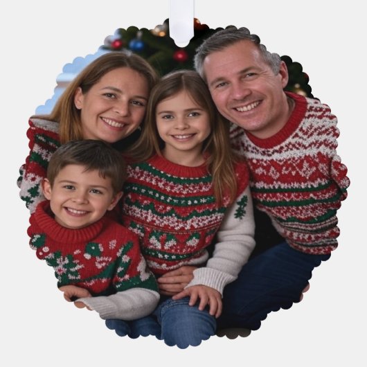 Weihnachts-Foto anpassen Ornament Karte (Vorderseite)