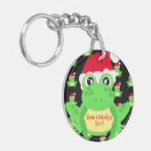 Weihnachts-Foto Black Frog Weihnachtsmannmütze Mus Schlüsselanhänger (Vorderseite links)