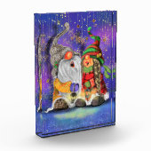 Weihnachts Foto Block Couple Gnomes singen (Links)