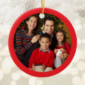 Weihnachts-Foto Bright Red Border Keramik Ornament