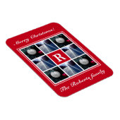 Weihnachts-Foto Collage Custom Holiday Monogramm Magnet (Rechte Seite)