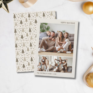 Weihnachts-Foto-Collage Familie Neutral Feiertagskarte