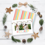 Weihnachts-Foto Collage Regenbogen niedlich Mitteilungskarte<br><div class="desc">preiswerte Weihnachts-Foto Collage Regenbogen niedlich Spaß ist alles helle Design. Ideal für einen modernen Familienurlaub.</div>