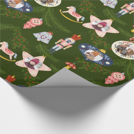 Weihnachts-Foto Custom Gift Wrapping Paper Geschenkpapier (Ecke)