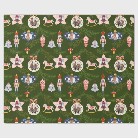Weihnachts-Foto Custom Gift Wrapping Paper Geschenkpapier (Flach)