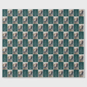 Weihnachts-Foto dunkelgrün aquamariner Urlaub Geschenkpapier (Flach)