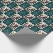 Weihnachts-Foto dunkelgrün aquamariner Urlaub Geschenkpapier (Ecke)