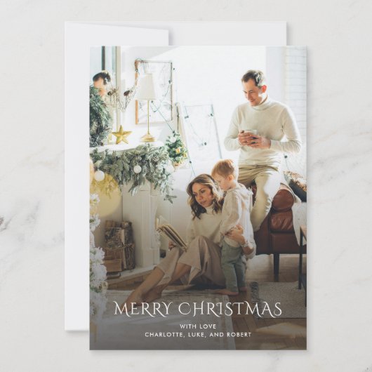 Weihnachts-Foto Elegant Feiertagskarte (Vorderseite)