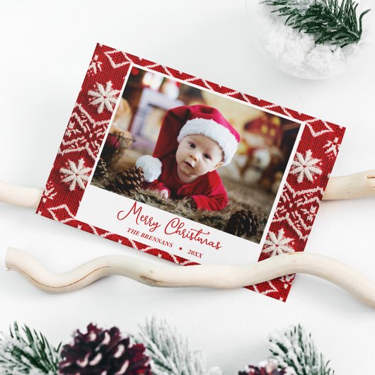 Weihnachts-Foto Elegant Feiertagspostkarte