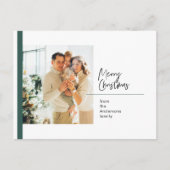 Weihnachts-Foto-Familienkarte | GrünFrohe Weihnach Postkarte (Vorderseite)