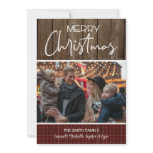 Weihnachts-Foto Familienkarte, Rustikale Weihnacht