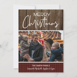 Weihnachts-Foto Familienkarte, Rustikale Weihnacht Einladung