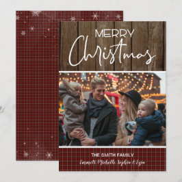 Weihnachts-Foto Familienkarte, Rustikale Weihnacht Einladung