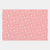Weihnachts-Foto Familienname Blush Pink Geschenkpapier Set (Vorderseite 2)