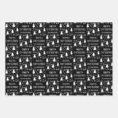 Weihnachts-Foto Familienname Schwarz-weiß Geschenkpapier Set (Vorderseite 2)