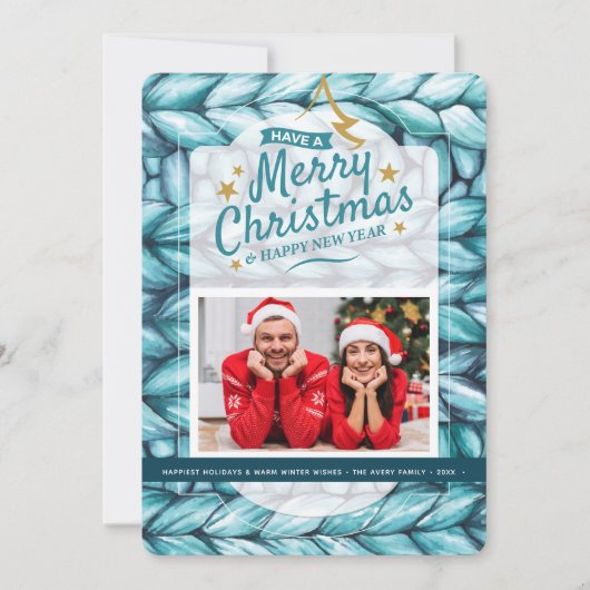 Weihnachts-Foto Feiertagskarte (Vorderseite)