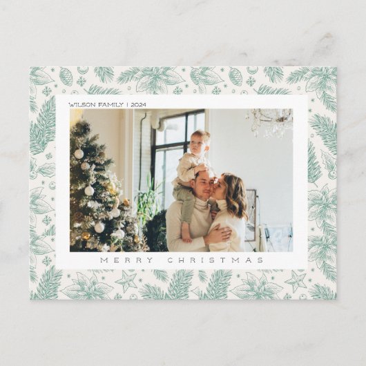 Weihnachts-Foto Feiertagspostkarte (Vorderseite)