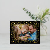 Weihnachts-Foto-Foil-Grenze Folien Feiertagspostkarte (Stehend vorne)