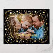 Weihnachts-Foto-Foil-Grenze Folien Feiertagspostkarte (Vorderseite)