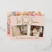 Weihnachts-Foto Folien Feiertagspostkarte (Vorderseite/Rückseite)