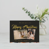 Weihnachts-Foto Folien Feiertagspostkarte (Stehend vorne)