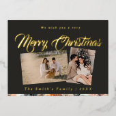 Weihnachts-Foto Folien Feiertagspostkarte (Vorderseite)