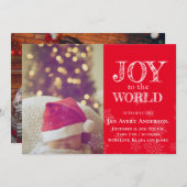 Weihnachts-Foto Freude an der World Baby Ankündigu Einladung (Vorne/Hinten)