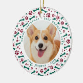 Weihnachts-Foto für Haustiere Festdrucke Hund Keramik Ornament (Links)