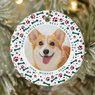 Weihnachts-Foto für Haustiere Festdrucke Hund Keramik Ornament