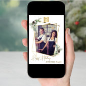 Weihnachts-Foto geometrisches Gold, modern Feiertagskarte