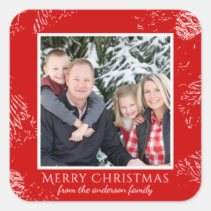 Weihnachts-Foto-Geschenkartikel Quadratischer Aufkleber