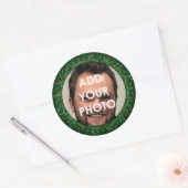 Weihnachts-Foto-Geschenketiketten Runder Aufkleber (Umschlag)