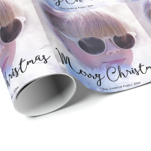 Weihnachts-Foto Geschenkpapier (Rolleneckpunkt)