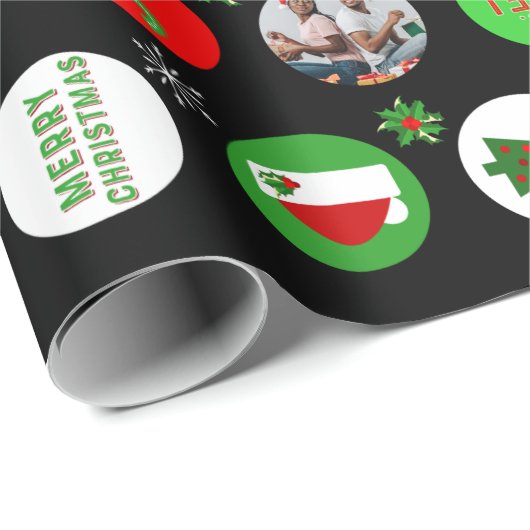 Weihnachts-Foto Geschenkpapier (Rolleneckpunkt)